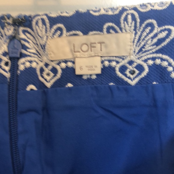 Royal Blue with White Embroidered Design Skirt - Picture 3 of 3